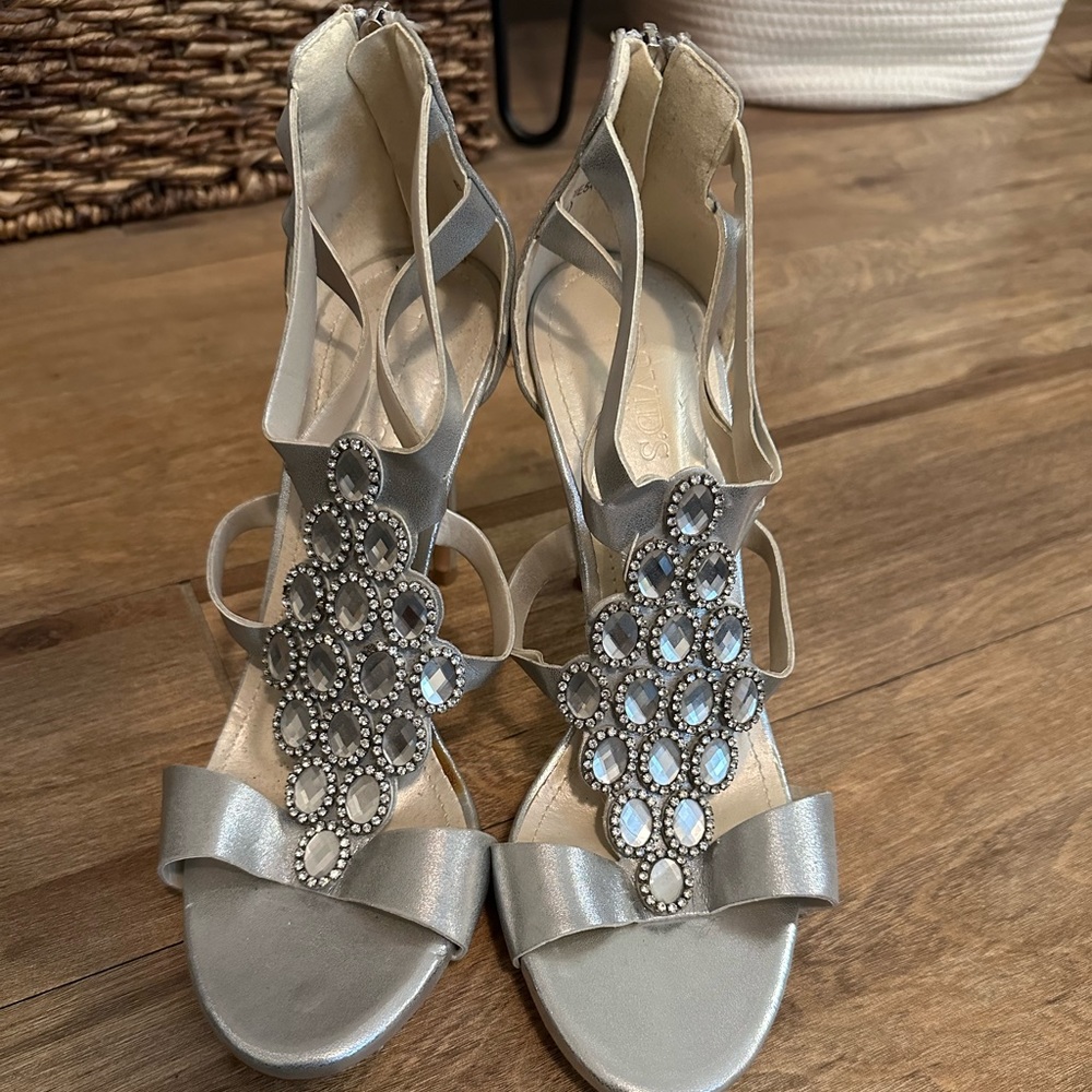 Silver formal shoes